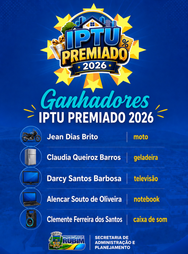 Ganhadores do IPTU Premiado 2026