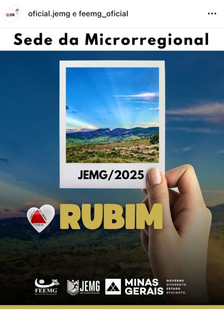 Rubim Será Sede do JEMG Em 2025